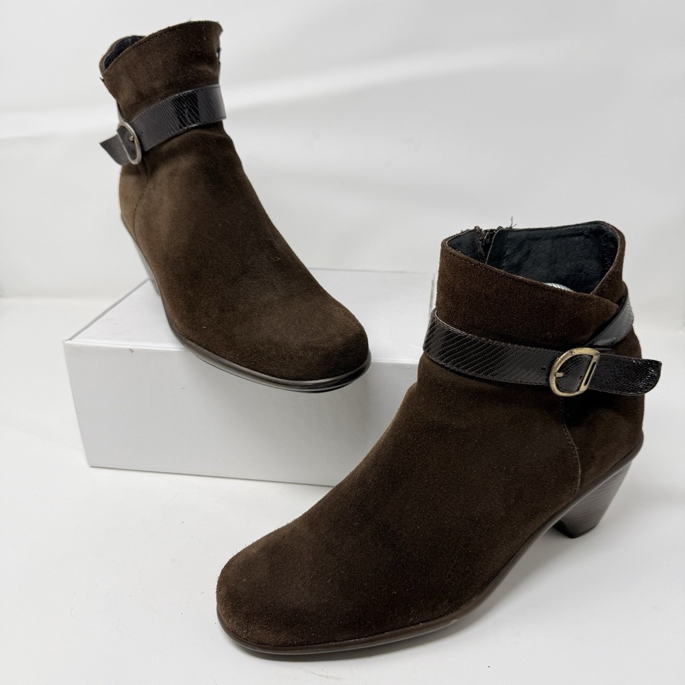 Dansko Ryan Suede Ankle Boots Chocolate Brown 39‎ Size 8.5-9 Buckle - Picture 3 of 10